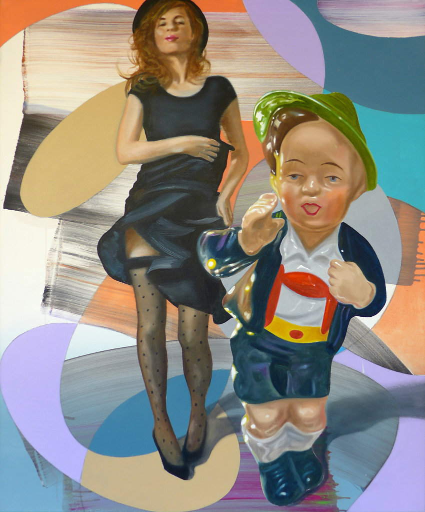 Lips, Hats and Knees, 2019, 120 x 100 cm